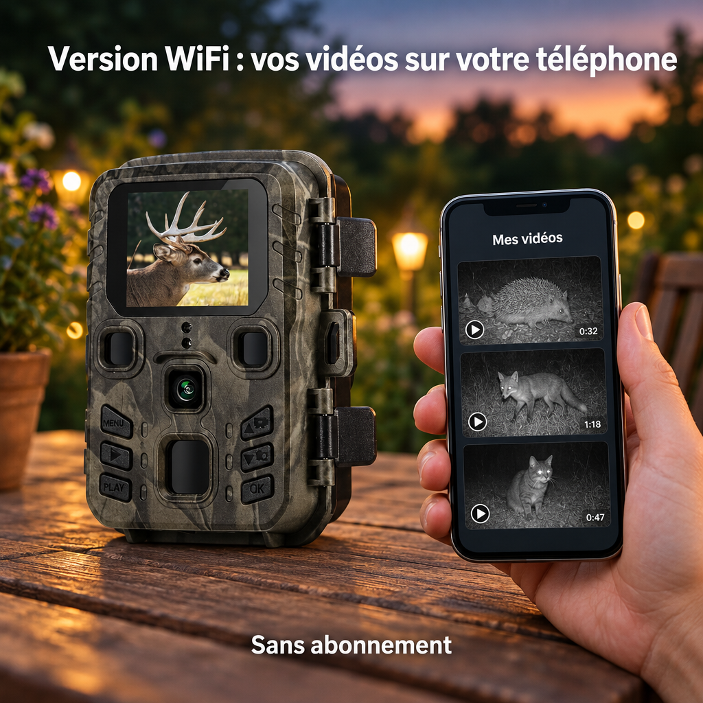 Version WiFi : les vidéos de la nuit sur votre téléphone, sans abonnement